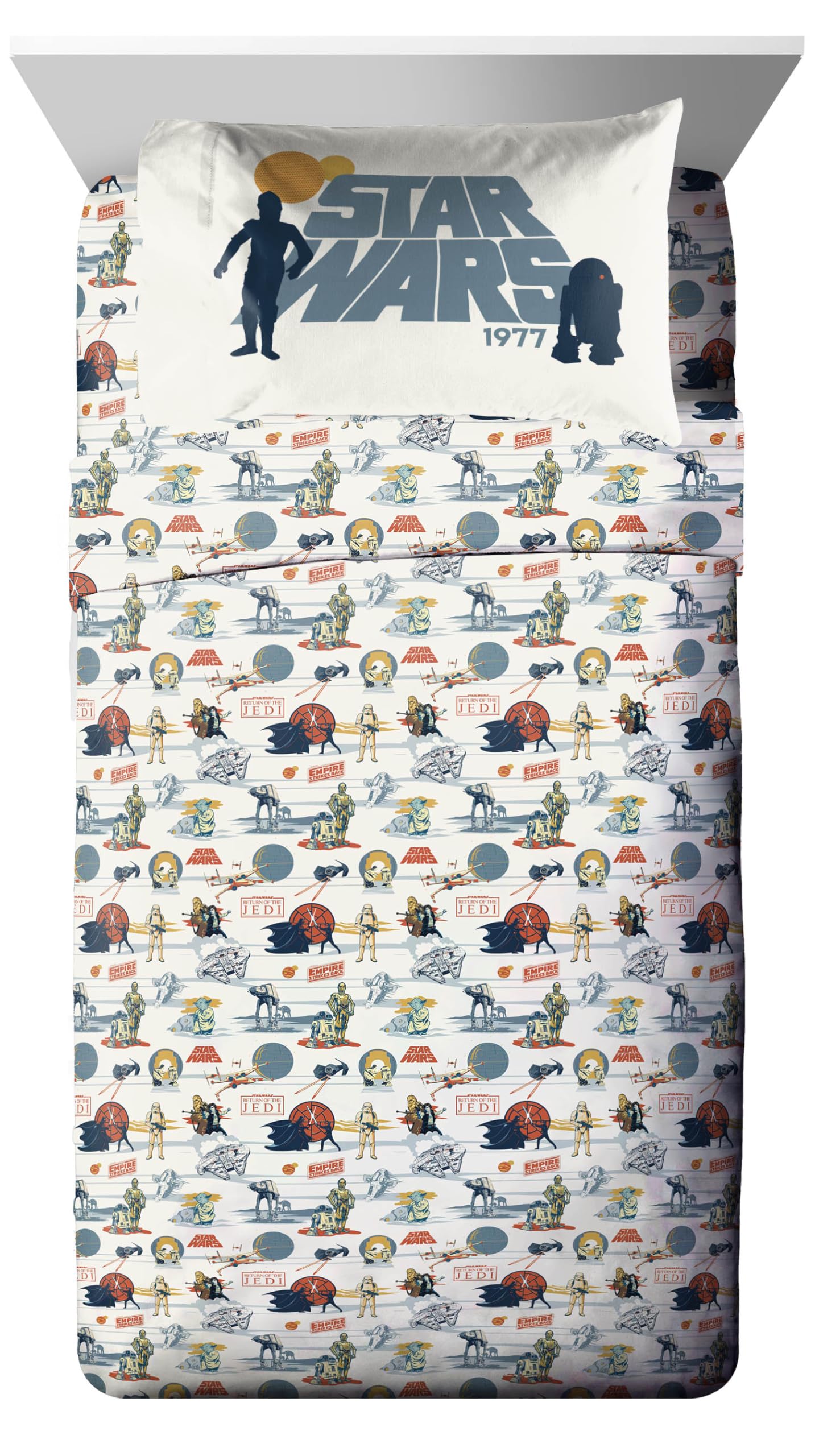 Jay Franco Kids Bed Set, Blue, Star Wars, 5 Piece Twin