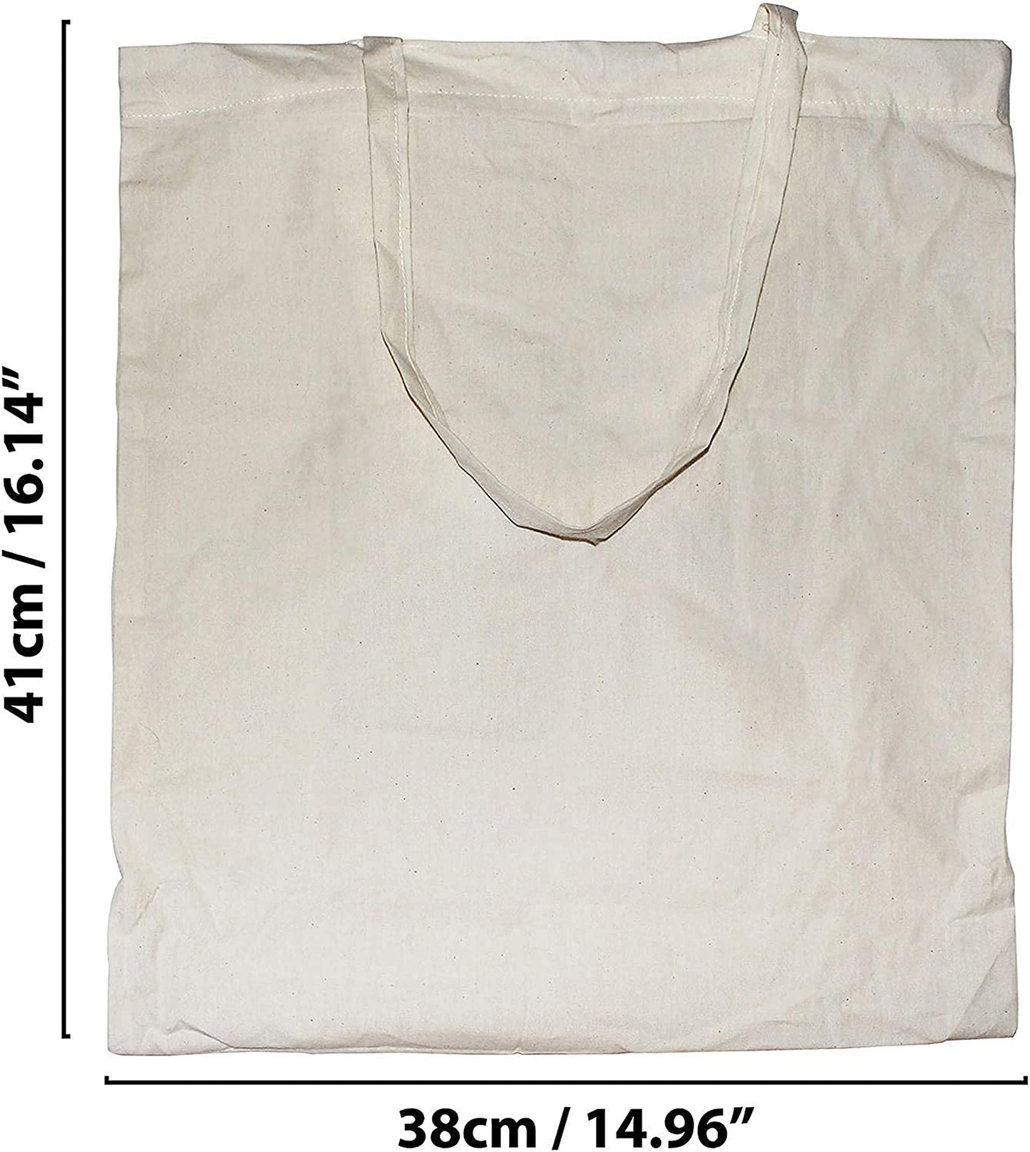CENTRIX Natural Cotton 10 pack 15 X 16 inch reusable grocery bags, 5.5 oz cotton canvas tote, eco friendly super strong washable great choice for promotion branding and gift
