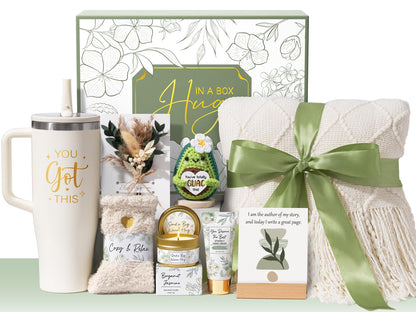 Mother's Day & Birthday Gifts for Women, Get Well Soon Care Package After Surgery & Cancer, Luxury Self Care Sympathy Basket, Inspirational Thinking of You Feel Better Spa Gift Set for Mom Her Friend