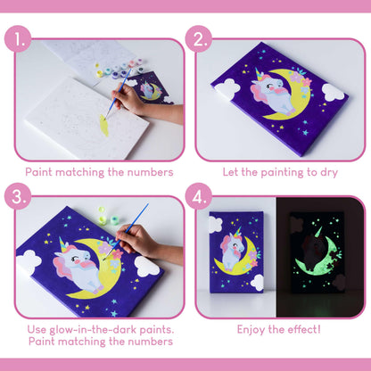 BONNYCO Paint by Numbers for Children Unicorns, Pack 3 Canvases Unicorn Gifts for Girls, Craft Kits Kids, Paint by Numbers Kits | Boys and Girls Toys, Painting Children Set | Creative Kids Gifts