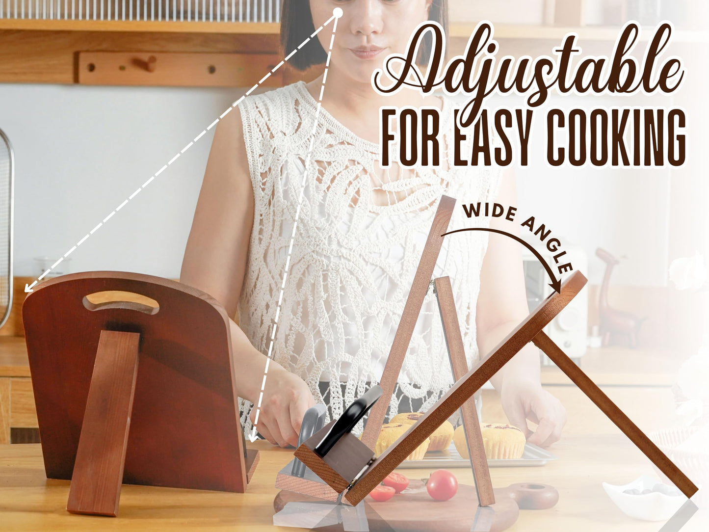 InnoBeta Pineapple Gifts for Women, Cookbook Stand for Kitchen Counter, Perfect Gifts for Pineapple Lovers on Birthday, Adjustable Tablet Recipe Book Holder, Unique Kitchen & Home Decor
