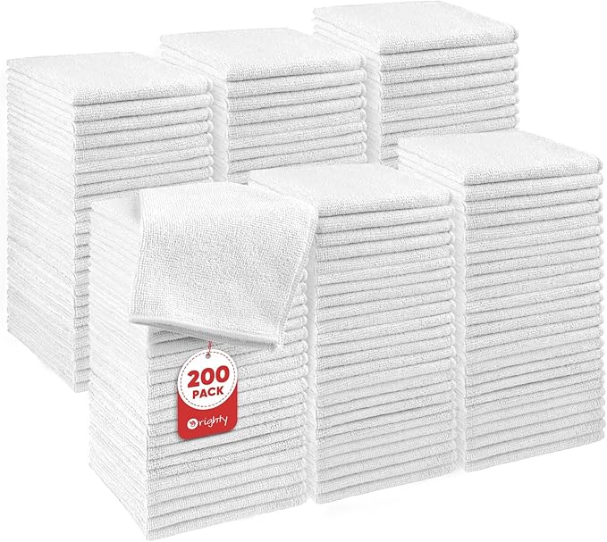 Orighty Wash Cloths Bulk Towels Set 200 Pack, Highly Absorbent and Soft Feel