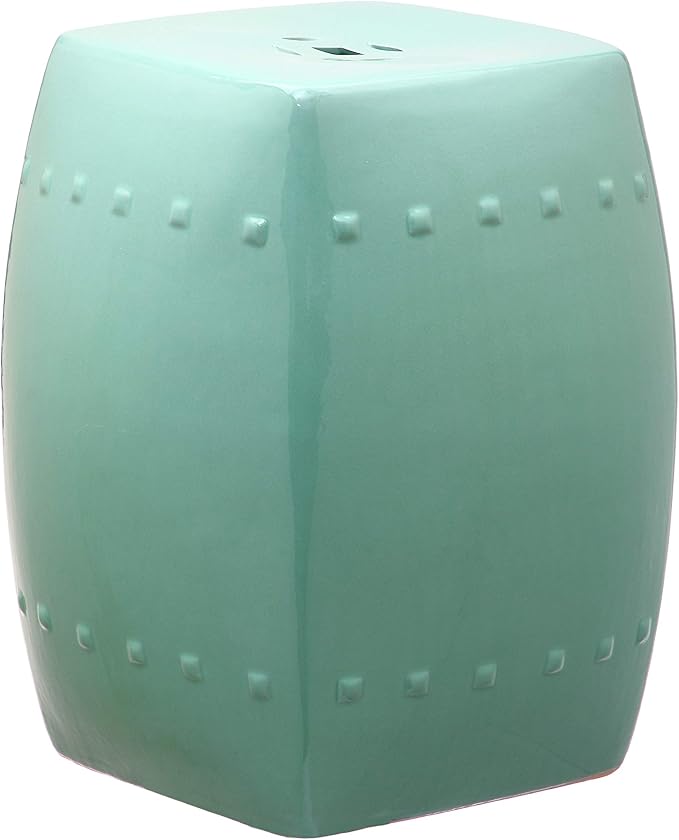 Safavieh Castle Gardens Collection Villa White Glazed Ceramic Garden Stool