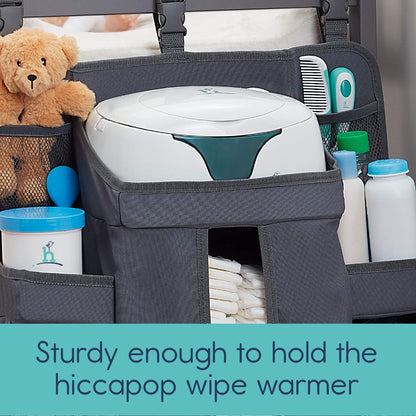 hiccapop Hanging Diaper Organizer for Changing Table and Cribs, Diaper Stacker and Nursery Organizer, Hanging Diaper Caddy Baby Essentials