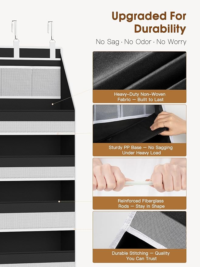 Criusia Over the Door Organizer, Heavy-Duty 6-Shelf Hanging Storage