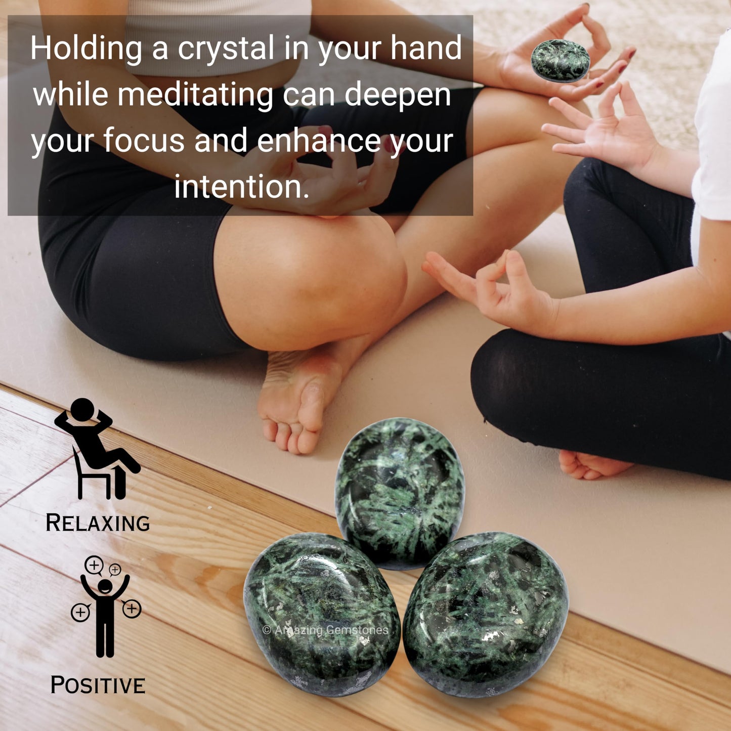 Amazing Gemstone Flower Stone Crystals and Healing Stones - Large Palm Stone Crystals Piedra - Crystal for Good Luck,Balanced Positive Energy,Meditation - Unique Stocking Stuffers and Birthday Gifts