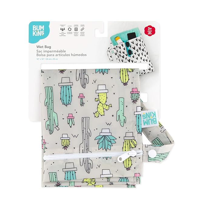 Bumkins Waterproof Wet Bag for Baby, Swim Suit, Cloth Diapers, Pump Parts