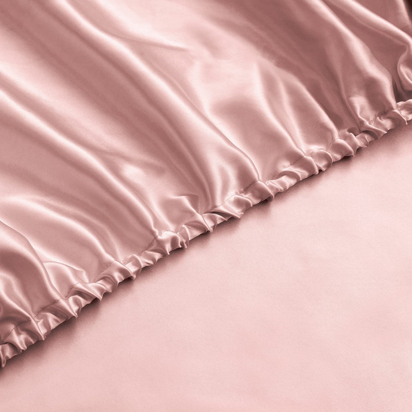 Pothuiny Satin Sheets King - Luxury Silky Satin Bed Sheets, Extra Soft Sheet Set (6 Pieces, Champagne) - 1 Fitted + 1 Flat + 4 Pillow Cases