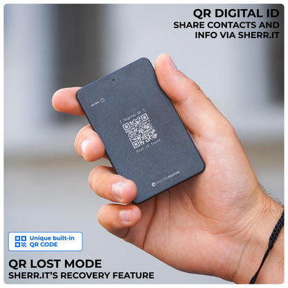 Rolling Square AirCard Dual - Bluetooth Wallet Tracker - Compatibile with Both Apple iOS Find My and Google Android Find Hub – Wireless Charging, Anti-Loss Card – Smart Locator, Black