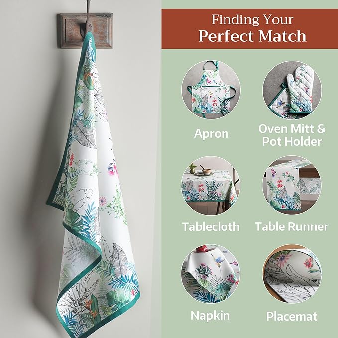 Maison d' Hermine Kitchen Towels Set of 3 100% Cotton 27.50" x 20" Reusable