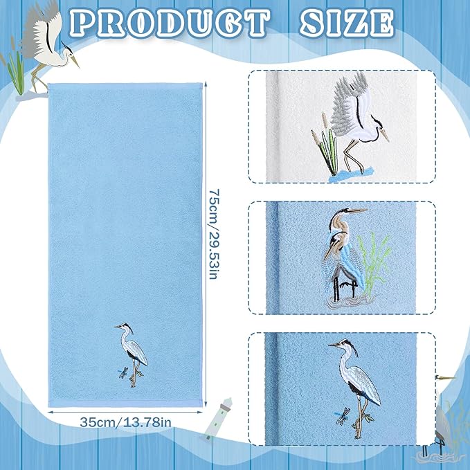 3 Pack Heron Coastal Hand Towels