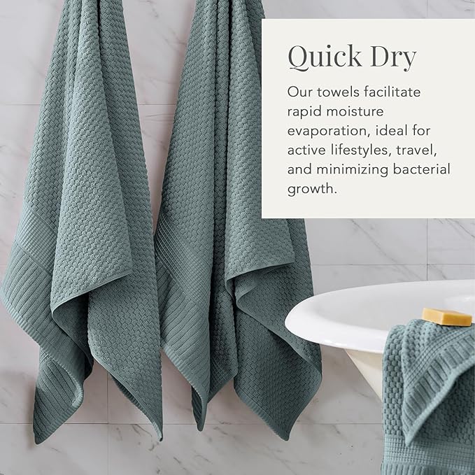NY Loft 100% Cotton Bath Towel 4 Pack | Super Soft & Absorbent Quick-Dry Bath