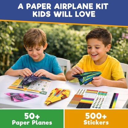 Doctor Jupiter My First Paper Airplane Book Kit for Kids Ages 6+ | Make & Fly 50+ Paper Airplanes with 500+ Stickers |Birthday Gift Ideas for 6-7-8-9-10 Year Old Boys & Girls | Airplane Toy, Craft Kit