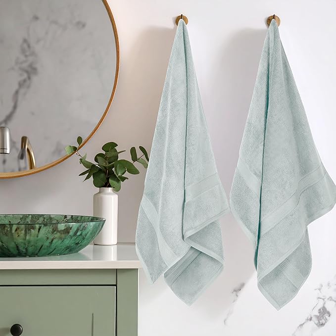 SUPERIOR Egyptian Cotton Pile Bath Towel Set of 2, Ultra Soft Luxury Towels