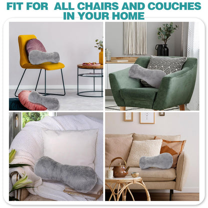 1 Pc Neck Pillow for Recliner Headrest Pillow Bone Shaped Chair Plush with Adjustable Strap Neck Support and Pain Relief Curve Head Cushion for Car Travel Airplane (Grey)