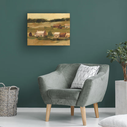 Trademark Fine Art Wood Slat Art - 'Hillside Sunset II' by Ethan Harper : Wall Art for Interior Spaces, Living Rooms, or Bedrooms