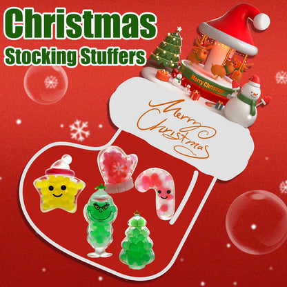 28PCS Christmas Squishies Toys,Stress Ball Fidget Toys for Stress Relief Anxiety,Christmas Party Favors for Stocking Stuffers, Prizes & Gift Box