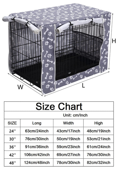 Dog Crate Cover Durable Polyester Pet Kennel Cover Universal Fit for Wire Dog Crate - Fits Most 42 inch Dog Crates - Cover only-Sky Gray-42