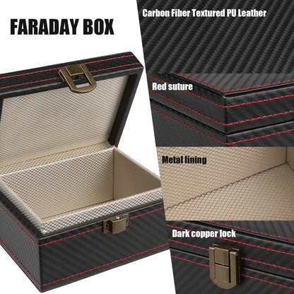 Diyife Faraday Box, RFID Box for Car Keys, Faraday Key Fob Protector Cage, Anti-Theft Key Fob Car Key Signal Blocking Shielding Box Gifts For Men, 4.6" x3.6" x2.5"