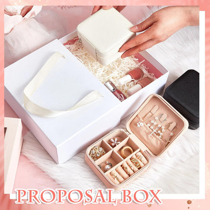 Taiyin 50 Pcs Travel Jewelry Case, Valentines Day Gifts for Her- Small Jewelry Organizer Box Bridesmaid Gifts for Women Girls (White)