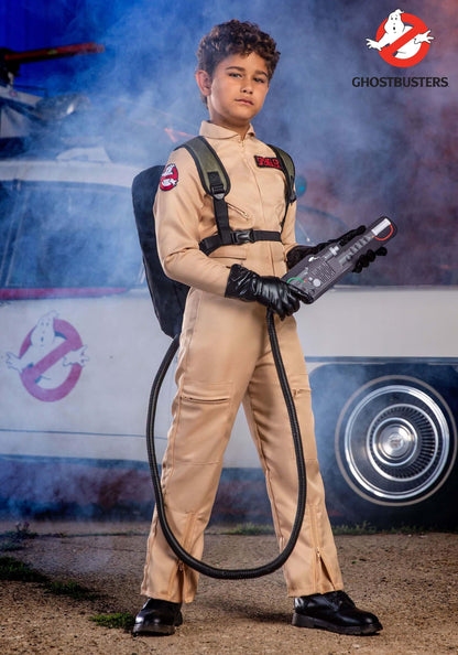Fun Costumes Kid's Ghostbusters Costume with Proton Pack Accessory, Ghostbusters Jumpsuit, Officially Licensed Outfit for Halloween - Small