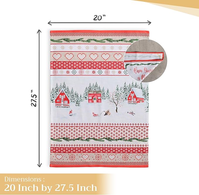 Maison d' Hermine Kitchen Towels Set of 3 100% Cotton 20" x 27.5" Reusable