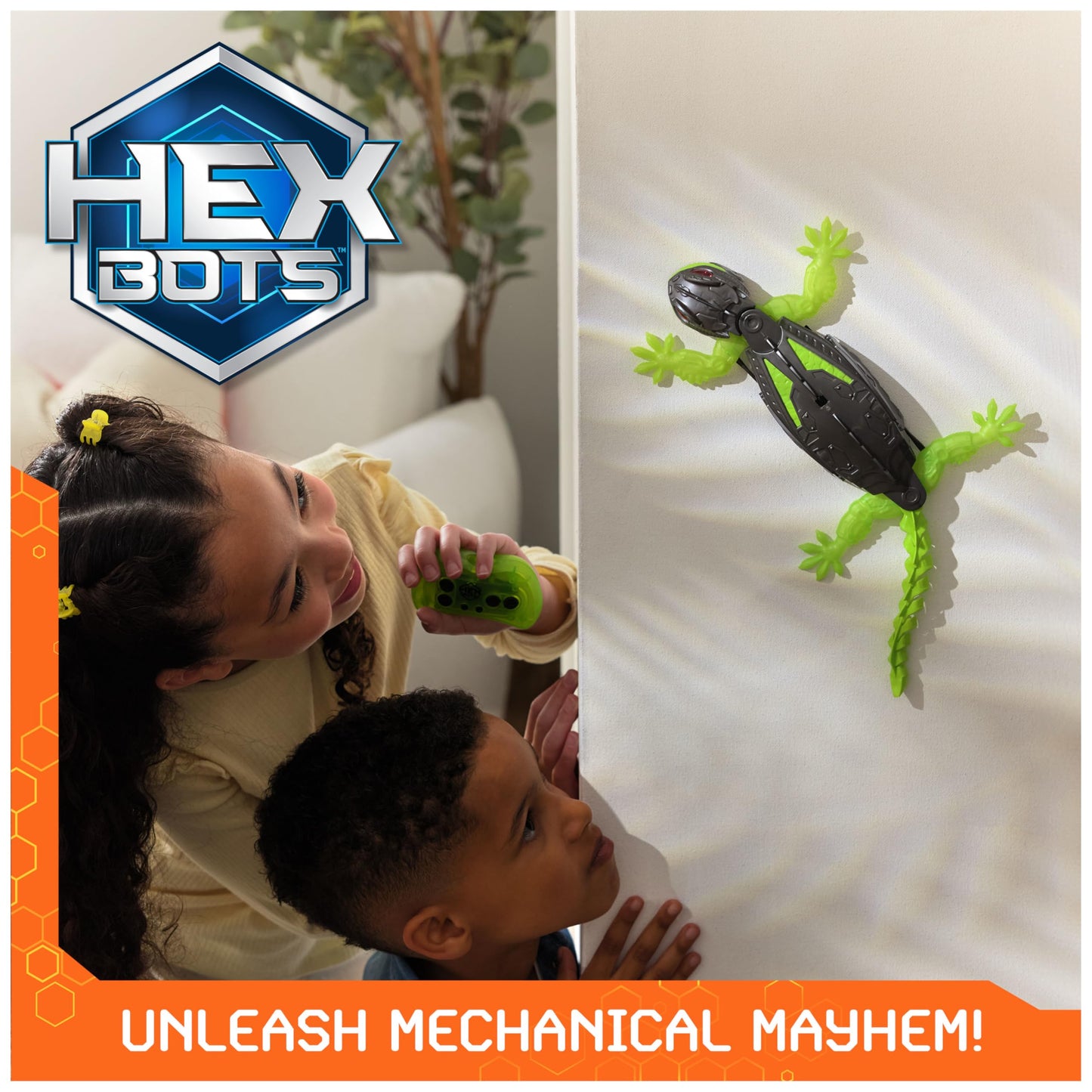 HEX BOTS Wall Crawler Gecko, Rechargeable Remote Control Robot Kids Toy, Climbs Walls, RC Robot Toy for Boys & Girls Ages 4 & Up