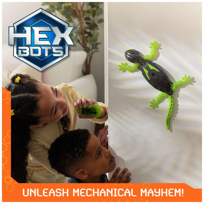 HEX BOTS Wall Crawler Gecko, Rechargeable Remote Control Robot Kids Toy, Climbs Walls, RC Robot Toy for Boys & Girls Ages 4 & Up