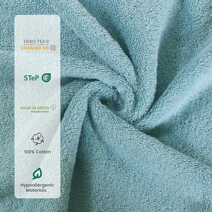 SEMAXE Bath Towel Set, 100% Cotton Bathroom Towels