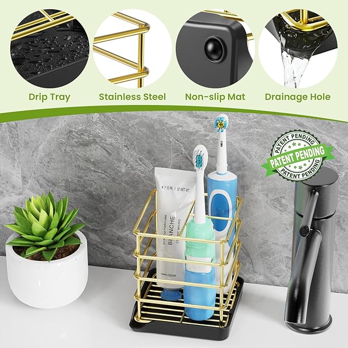 Toothbrush Holders for Bathrooms, Stainless Steel Toothbrush Holder Kids