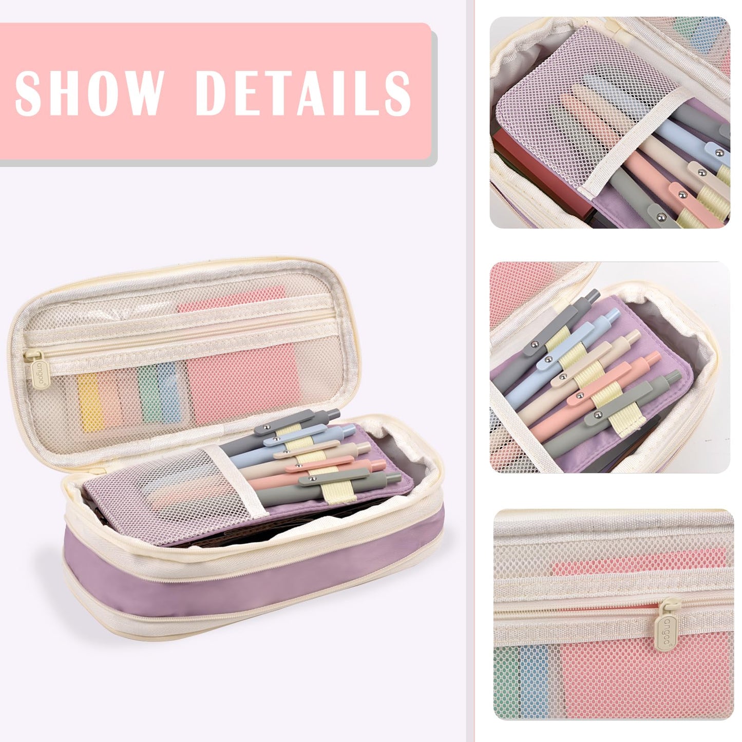 Aesthetic School Supplies with Pencil Pouch - 27Pcs Cute College Essentials Set, Big Capacity Pen Case, Pastel Highlighters, Bible Study Journaling Stationary, Annotation Kit Stuff Gift for Girls Teen