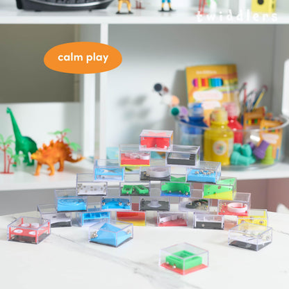 THE TWIDDLERS 28 Mini Maze Puzzle Cube Game Brain Teaser Challenge, Assorted Difficulties, Perfect Kids Science Party Bag Favours, Christmas Cracker Stocking Fillers, Cool Classroom Rewards