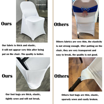 Maiangel 40PCS Stretch Spandex Folding Waterproof Chair Covers,Universal Fitted Chair Cover Protector for Wedding Party Banquet Holidays Celebration Decoration(40, White New)