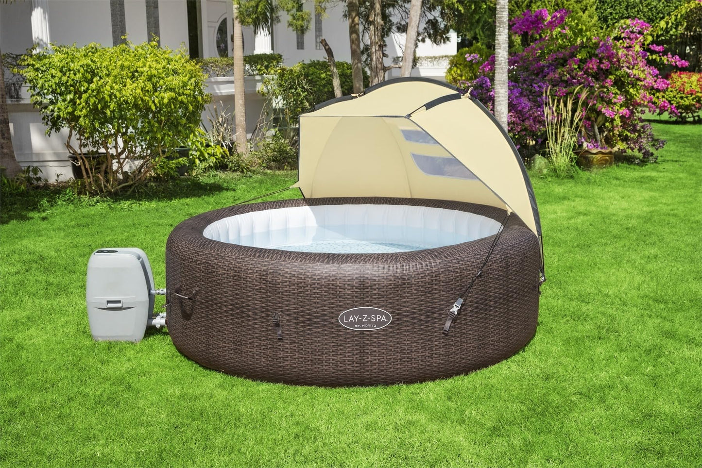 Lay-Z Spa 60304 Canopy Cover for Weather and Sun Shelter, Hot Tub Accessories, Fits Most Lay-Z-Spa Models, Multicolor, 109.0 cm*183.0 cm*94.0 cm