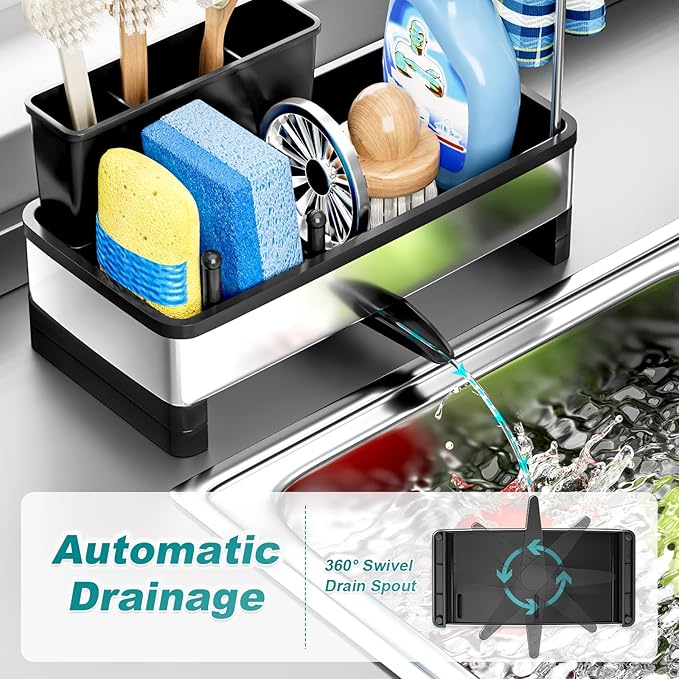Ewaiira Stainless Steel Sink Caddy, Sponge Holder