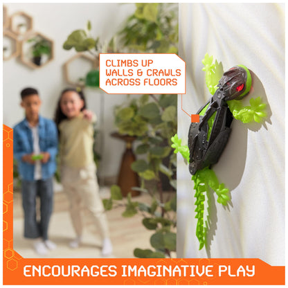 HEX BOTS Wall Crawler Gecko, Rechargeable Remote Control Robot Kids Toy, Climbs Walls, RC Robot Toy for Boys & Girls Ages 4 & Up