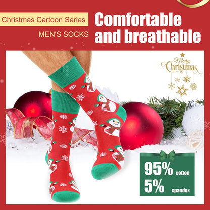 Moonlight Manor Christmas Socks For Men, 6 Pack Mens Christmas Socks, Xmas Crew Socks US Size 6-13