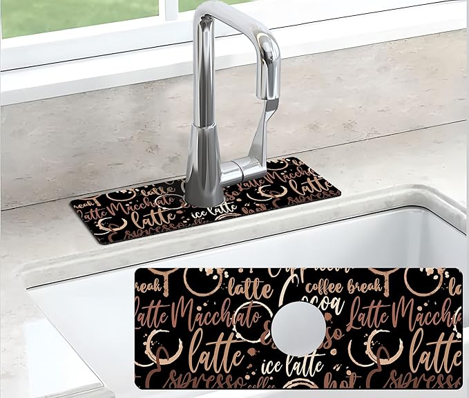 Kitchen Sink Splash Guard Faucet Mat Super Absorbent Fast Drying Mat Sink