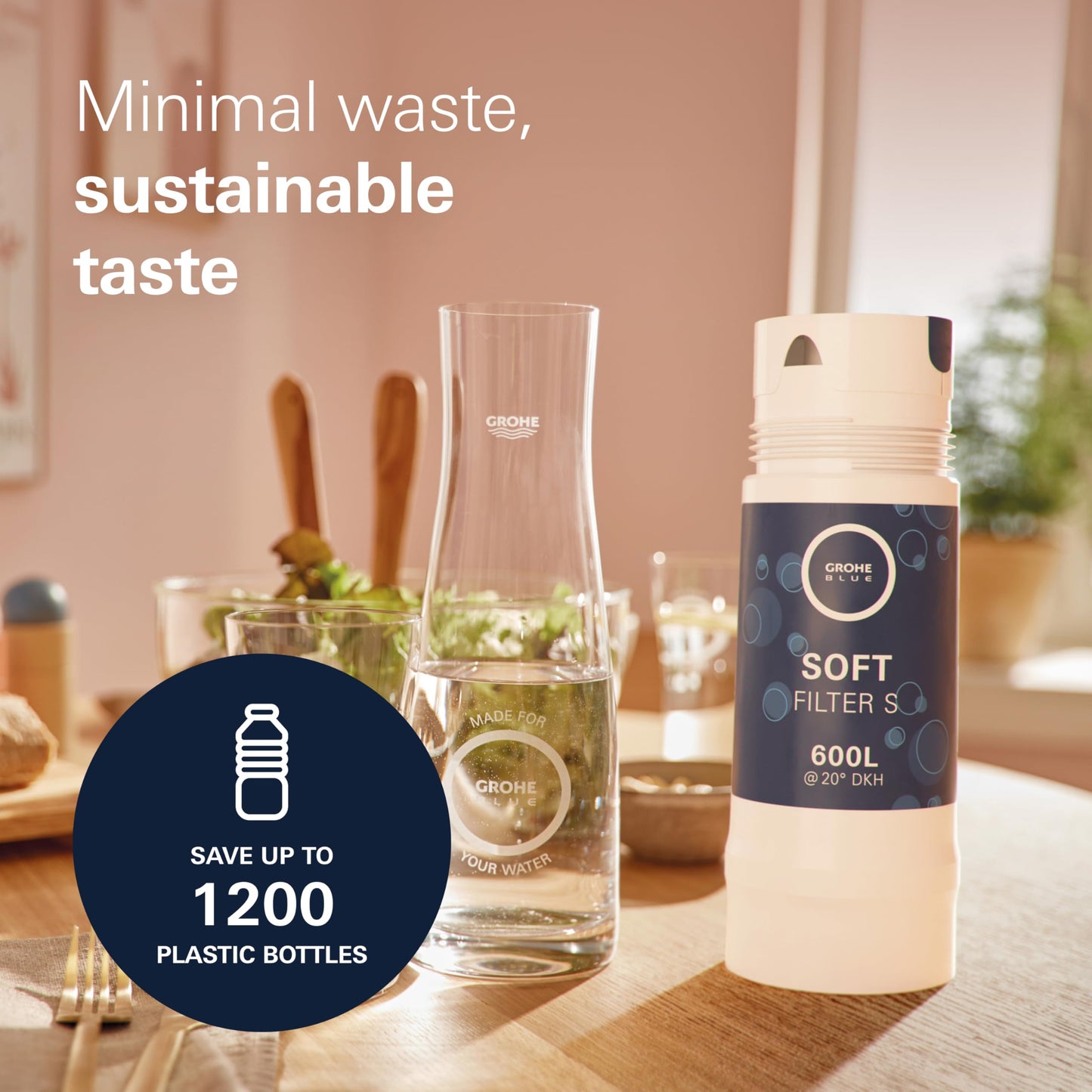 GROHE Blue S-Filter Cartridge - Replacement Filter for Blue and Red Water Systems for Fresh Filtered Water, Reduces Limescale and Heavy Metals, Capacity 600 Litre, 40404001
