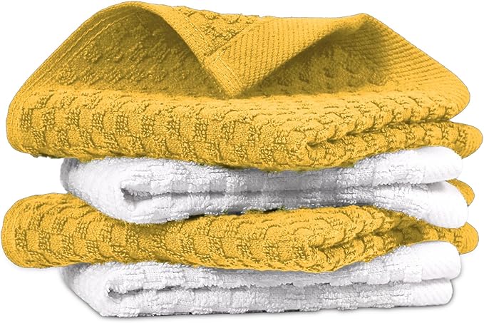 Infinitee Xclusives Premium Dish Cloth 100% Cotton 12 x 12 Inches |Pack of