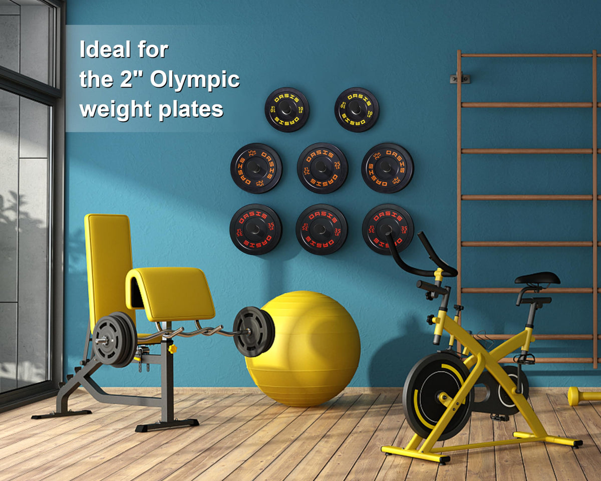 MIUONO Weight Plate Holder, 2 Pack Weight Plate Rack, Fit for 2 Inch Olympic Plate Storage Home Gym