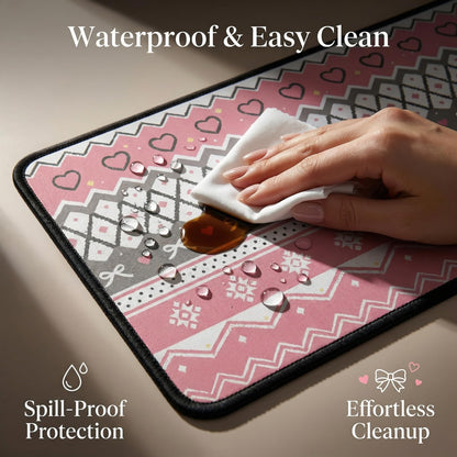 Large Desk Pad, 31.5" x 11.8" Desk Mat, Mouse Pad, Computer Laptop Desk Mat Mouse Keyboard Pad, Modern Abstract Desktop Protector, Desk Accessories, Desk Writing Makeup Mat for Office Home School