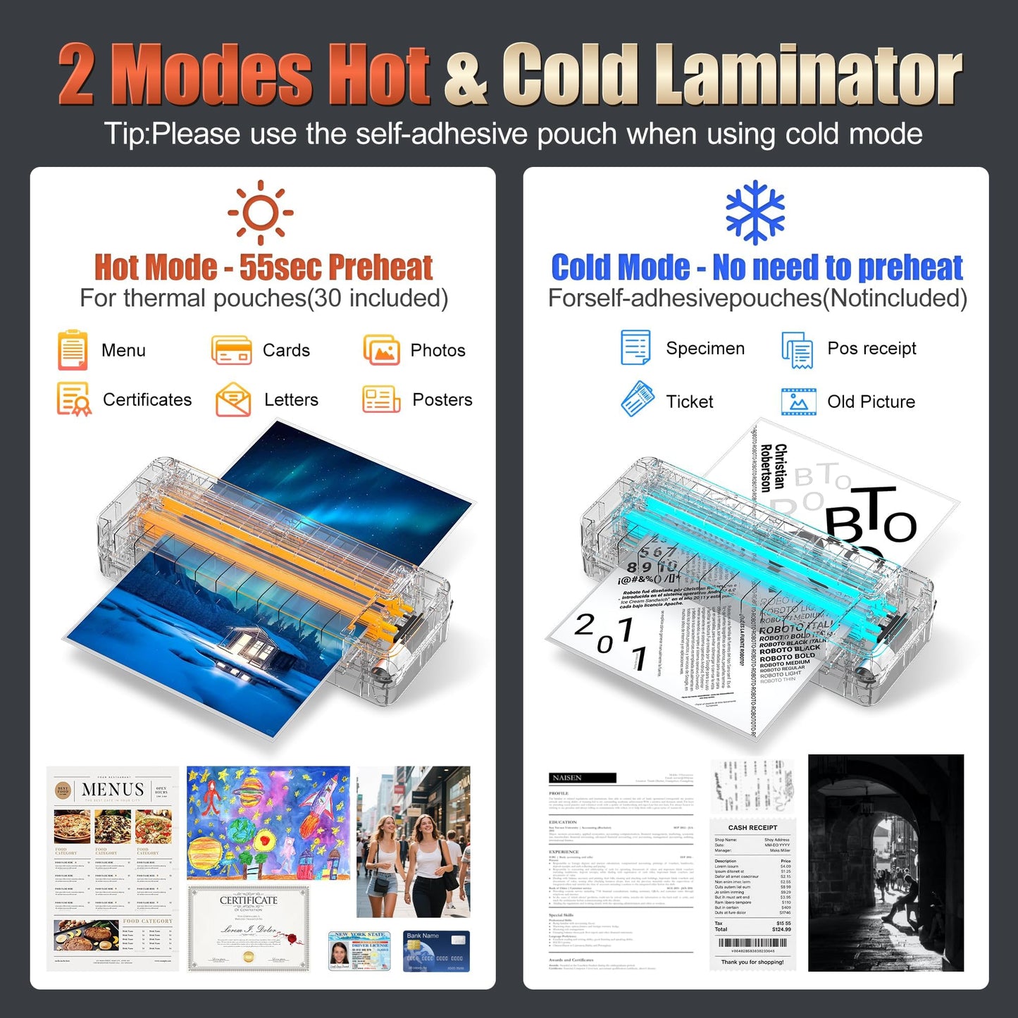 13" Heavy-Duty 4-Roller Laminator Machine, Fast 55s Warm-Up, 3-10 Mil A3/11x17 Laminating Machine, 1000mm/min Speed, Auto-Reverse Jam Prevention, Includes 30-Sheets for Office & School(White)