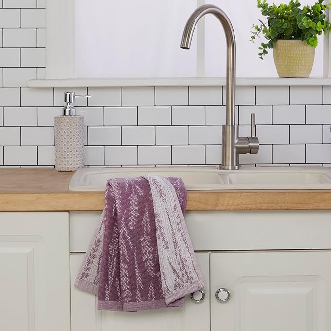 SKL Home Lavender Silhouette 100% Cotton Jacquard 2pc Hand Towel Set,