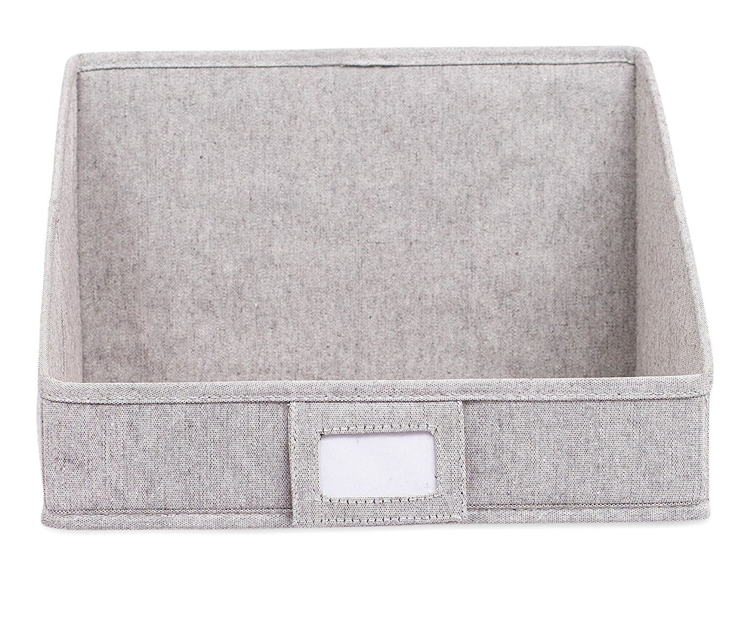 Internet's Best Open Cloth Storage Bin - Closet Shelf Storage Box - Organize Sheets Blankets Towels Sweaters Scarfs - Grey (4 Pack)