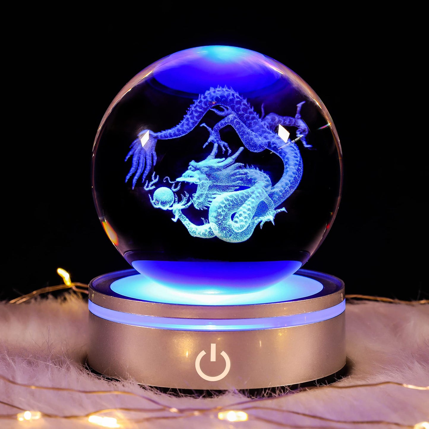 pinyan Chinese Dragon Decor Gifts Statue Figurines Stuff Decorations 3D Laser Etched Halloween Crystal Balls for Witchcraft Paper Weights Glass Decor for Kids Gifts Dragon Lovers