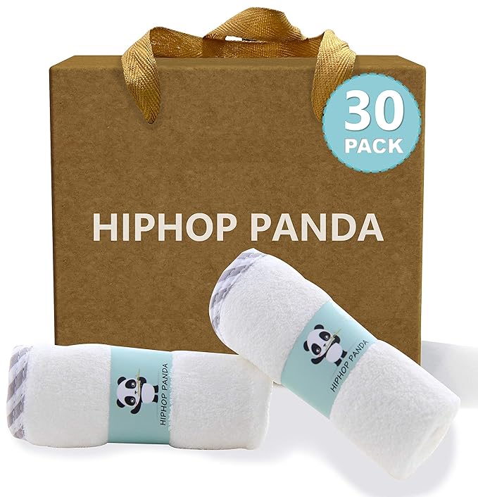 HIPHOP PANDA Baby Washcloths, Rayon Made from Bamboo
