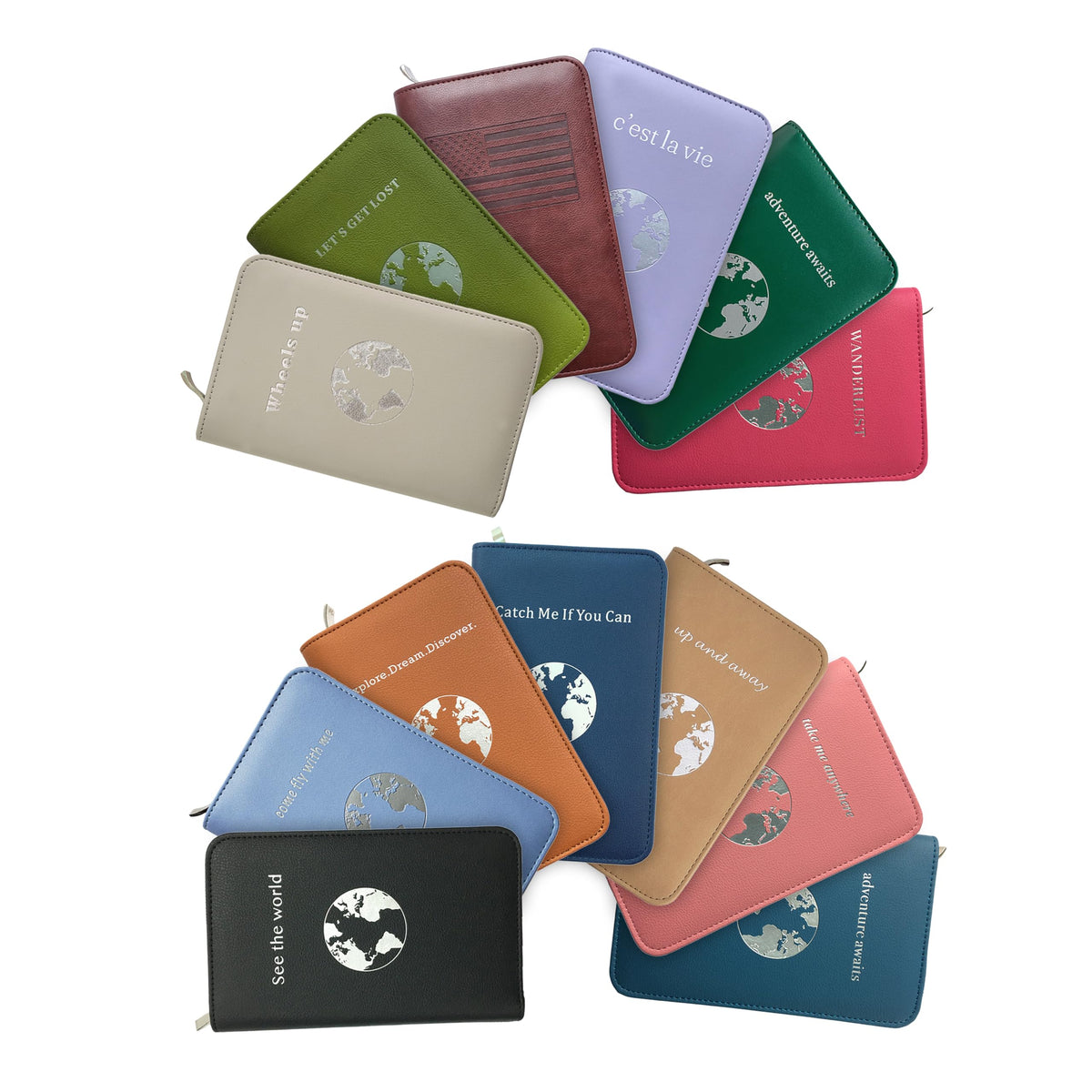 Phone Charging Passport Holder with Removable Fast Charging Power Bank that holds money, cards, phone, travel docs- RFID Blocking - Compatible with All Phones - Travel Accessories (Blush)