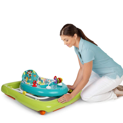 Bright Starts Giggling Safari Walker with Easy Fold Frame for Storage, Ages 6 Months +