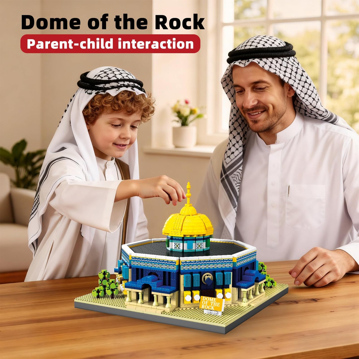 LQPFBSM Dome of The Rock Building Blocks Sets Islamic Architecture Building Kits World Famous Landmark Model Toys Eid Gifts for Muslim Adults Kids 983PCS